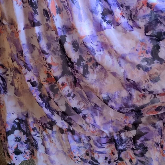 Nine West Tiered Floral-Print Maxi Dress Sz 12 - Picture 6 of 6